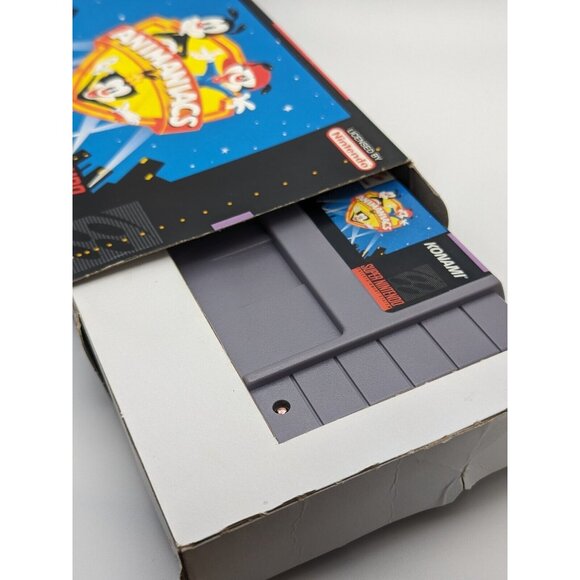 Animaniacs (SNES Super Nintendo, 1991 ) w/ Box & Cart ~ Tested & Works VTG - Picture 7 of 12